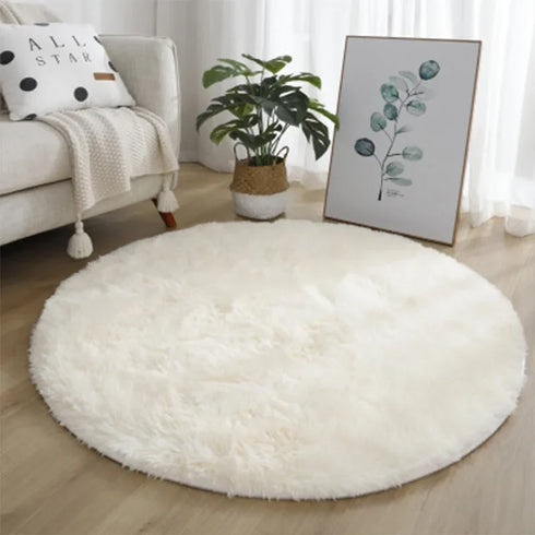 Plush Round Rug Mat for Living Room and Bedroom Home Decor