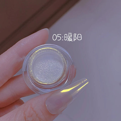 Magic Clear Pearlescent Mirror Effect Nail Glitter Powder - 0.5g Shimmering Aurora Pearl Chrome Pigment for Stunning Nail Art