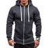 Men's Casual Zip-Up Hooded Sweatshirt Jacket - Solid Color Cardigan for Spring and Autumn, Perfect Daily Wear Outerwear & Coats