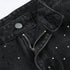 Stylish Casual Straight Leg Jeans for Women with Rhinestone Details - Perfect for Fall Outfits and Everyday Wear