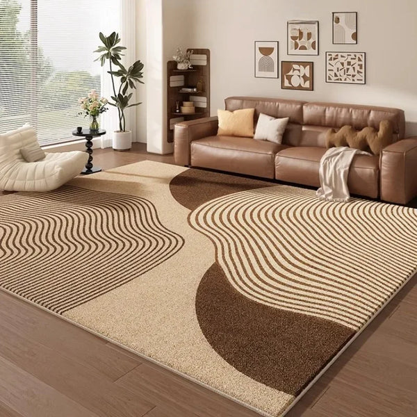 Cream Color Living Room Carpet Plush Floor Mat for Modern Home Decoration
