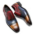 Genuine Leather Color Block Cap Toe Oxford Shoes for Men