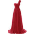 Chiffon Off-Shoulder A-Line Dress With Floral Pleats Floor-Length Corset Back Bridesmaid Dress