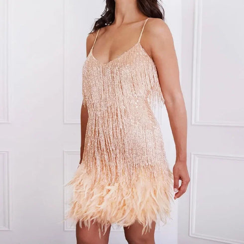 Party Dress Evening Luxury Women Clothes Tassel Fringed Bodycon Outfits