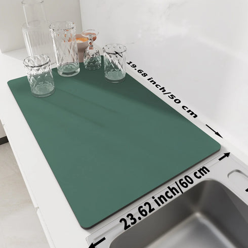 Solid Kitchen Super Absorbent Dish Drying Mats Non-Slip Draining Pads Quick Dry Tableware Accessories