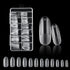 120Pcs Clear Frosted Stiletto, Almond, and Square Fake Nails - Full Coverage Gel X Coffin Manicure Tips for Stunning Autumn Nails