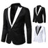 Elegant Men's Blazer Suit Jacket - Casual Long Sleeve Coat with Single Button Closure