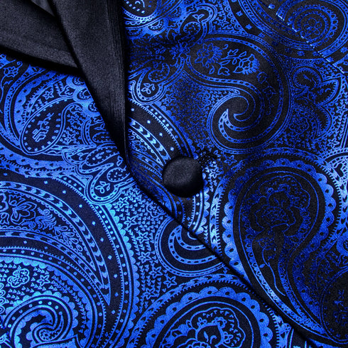 Men's Slim Fit Single Button Paisley Blazer Jacket for Business, Party, Wedding, and Prom - Stylish Formal Wear for All Seasons