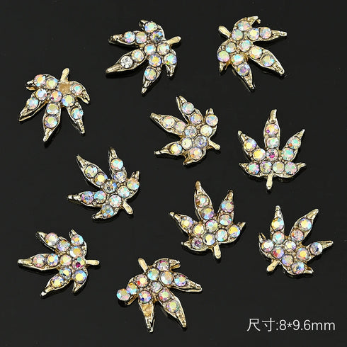 10pcs Devil's Blue Eye Nail Charms with Glitter Rhinestones for Stunning Nail Art Decoration and Manicure Accessories