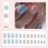 Glitter Flower Wave French Press-On Nails - 24pcs Short Square Acrylic False Nails for Stunning Manicures, Perfect for Fall Season Nails