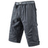 Mens Crop Pants Casual Cargo Shorts with Zipper Pockets