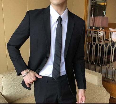 Elegant Men's 3-Piece Suit Set - Blazer, Waistcoat & Trousers for Business, Weddings, and Job Interviews - Slim Fit Smart Casual Attire for Every Season