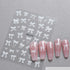 5D Embossed Nail Art Stickers - Semi-Transparent White Bowknots Adhesive Sliders for Creative Manicure Decorations and Nail Art Accessories