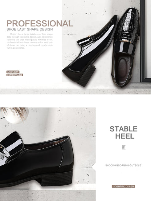 Men's Dress Shoes Elegant Animal Texture Slip-On for Weddings and Office Parties
