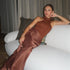 JULISSA MO Satin Sexy Hollow Out Maxi Dress for Elegant Parties