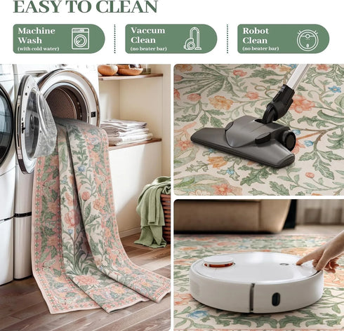 Floral Butterfly Area Rug for Bedroom and Living Room Soft Non-Slip Floor Mat