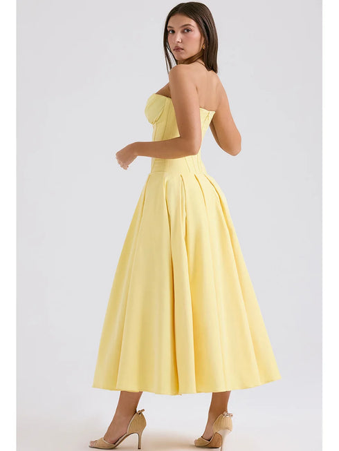Mingmingxi Summer Strapless Bodycon Dresses Women Elegant Party Dresses