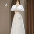 Backless A-Line Bridesmaid Dress With Puff Flower Appliques And Tulle Ankle-Length