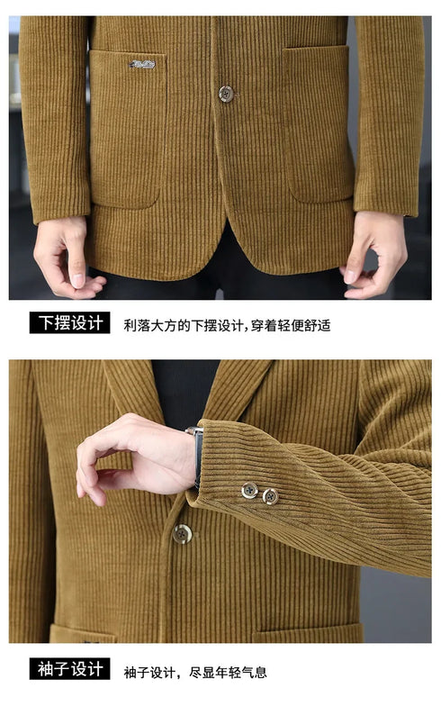 Men's Fashion Business Casual Blazer Simple Elite Party Suit