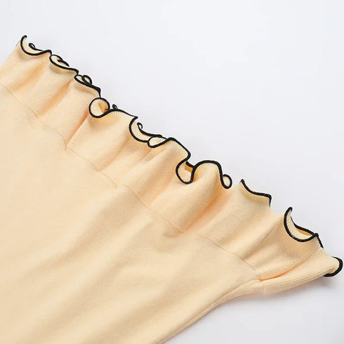 Knitted Ruffle Mini Dress for Women Elegant Bodycon Knit Sweater Dress for Autumn Winter