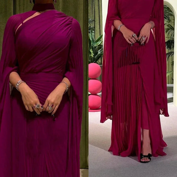 Customized Jersey Draped Occasion Gown A-line Long Dresses