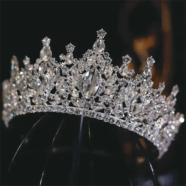 Elegant Baroque Water Drop Tiara Crown for Weddings and Parties