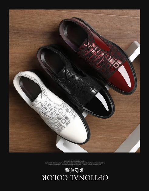 Elegant Men's Dress Shoes for Formal Occasions - Stylish PU Leather Slip-On Business Footwear for Weddings and Parties