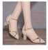 Gold Women Sandals Party High Heels Slip-On Sexy Shoes