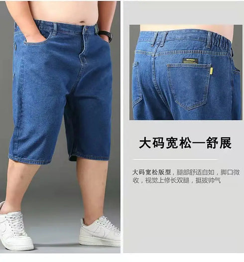 Summer Big Size Men Essentials Oversize Denim Shorts Casual Jorts