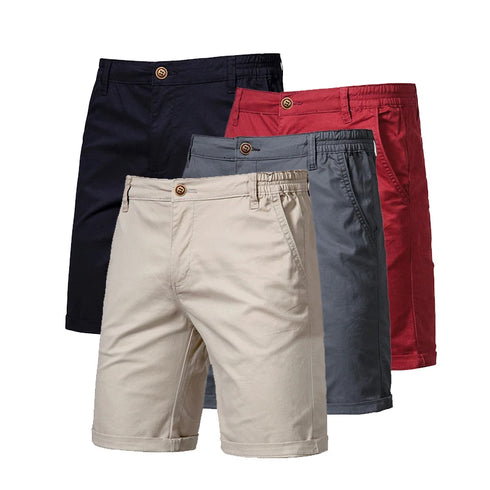 Men Summer Casual Business Shorts Elastic Waist Gym Running Shorts