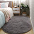 Oval Plush Rugs for Bedroom and Living Room Decor Non Slip Furry Carpet Hand Washable