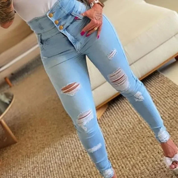 Pencil Pants Bodycon Jeans for Women - Casual High Waist Long Denim Trousers for Stylish Spring Outfits, Perfect for Black Jeans Outfit Inspo and Everyday Wear