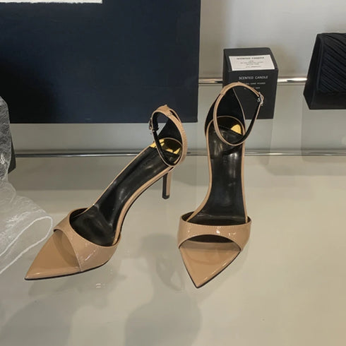 Pointed Toe Ankle Strap Gladiator Heels For Women Sandal