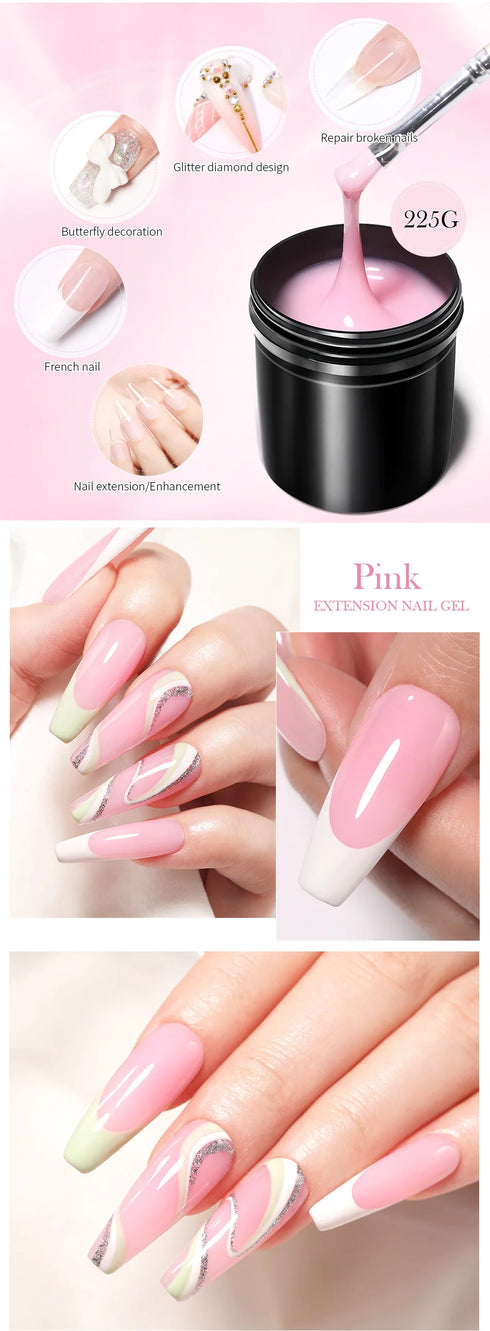 225g Camouflage Color Soak Off Nail Gel Polish - Quick Extension UV LED Nail Polish for Stunning Manicures