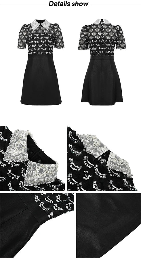 Summer Sweet Black Formal Occasion Short Dress Women Clothes Elegant Luxury A-Line Mini Party Prom Dresses