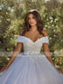 Liyuke Elegant Princess Ball Gown Wedding Dresses With Beading Appliques Lace Off Shoulder For Brides