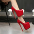 Elegant 18cm Super High Heels Pumps for Women - Chic Leather Wedding & Party Footwear