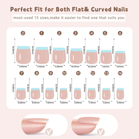 150Pcs Coffin Almond French False Nails Set - Reusable Acrylic Press On Nail Tips for Effortless Style and Glamour