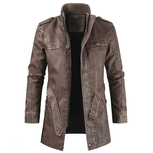 Fleece-lined Faux-Leather Jacket — Warm, Slim & Winter-Ready