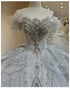 Exquisite Off Shoulder Wedding Dress with Beading and Lace Embellishments for Elegant Bridal Dress