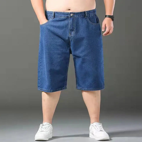 Summer Big Size Men Essentials Oversize Denim Shorts Casual Jorts