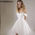 Charming Mini A-Line Wedding Dress with Sparkling Tulle and Sweetheart Neckline