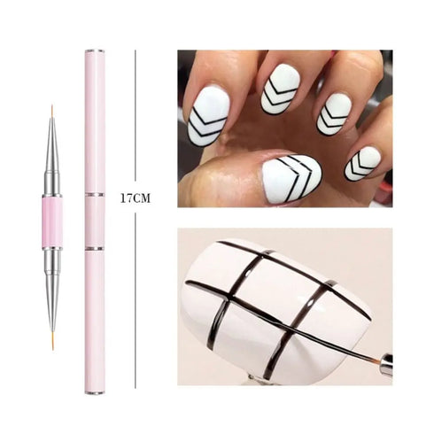 Professional Dual-ended Acrylic Nail Art Brush Set for Creative Gel Polish Manicure and Detailed Flower Painting, Ideal for Spooky Season Nails