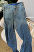 High Waist Jeans for Women Wide-Leg Straight Pants with Rhinestones