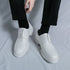 Luxury White Leather Oxford Shoes for Men - Stylish Formal Business Wedding Dress Footwear with Thick Bottom Casual Moccasins
