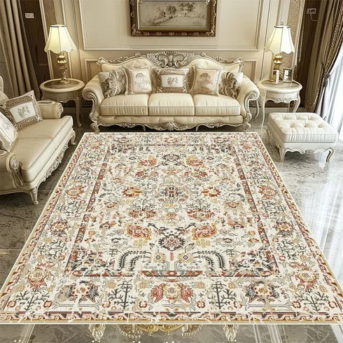 European Retro Area Rug for Living Room Hallway Bedroom Lounge Non-Slip Mat