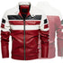 Stylish Men's Motorcycle Slim Fleece Leather Jacket for Spring and Autumn Outdoor Biking Fashion