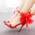 Elegant Women's Sandals with Pointed Toe and Butterfly Knot for Wedding and Office Wear