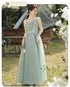 Bridesmaid Dress Elegant Tulle With Bow A Line Long Dress For Wedding Party Celebration Bridesmaid Dresses