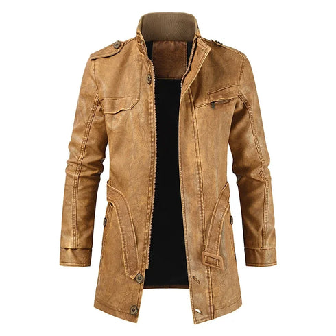 Fleece-lined Faux-Leather Jacket — Warm, Slim & Winter-Ready